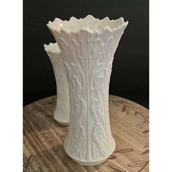 Vtg 8.5" & 6.25" Lenox Vases Acanthus Leaves Woodland Collection of Lot 2 USA - Picture 3 of 7